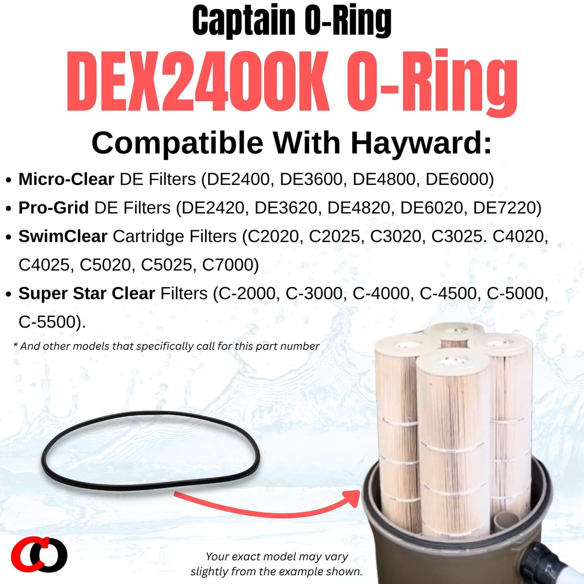 Captain O-Ring DEX2400K o-ring seal between filter halves