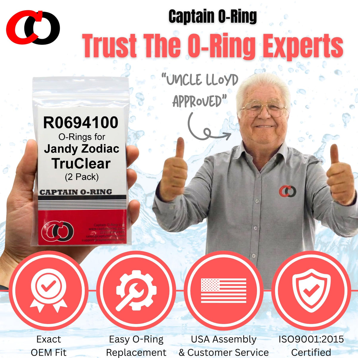 Captain O-Ring gasket set helps prevent leaks in chlorinator cells