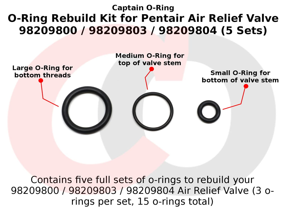 Captain O-Ring five-sets pack for easy valve rebuilds and reliable sealing.