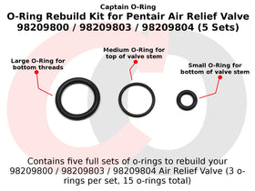 Captain O-Ring five-sets pack for easy valve rebuilds and reliable sealing.