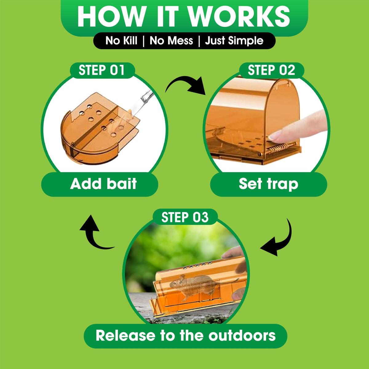 CaptSure reusable live traps are easy to clean between uses.