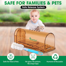 CaptSure traps are pet-safe and kid-friendly for home environments.