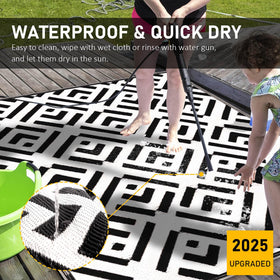 Capybland multi-use outdoor rug for patio, beach, and camping.