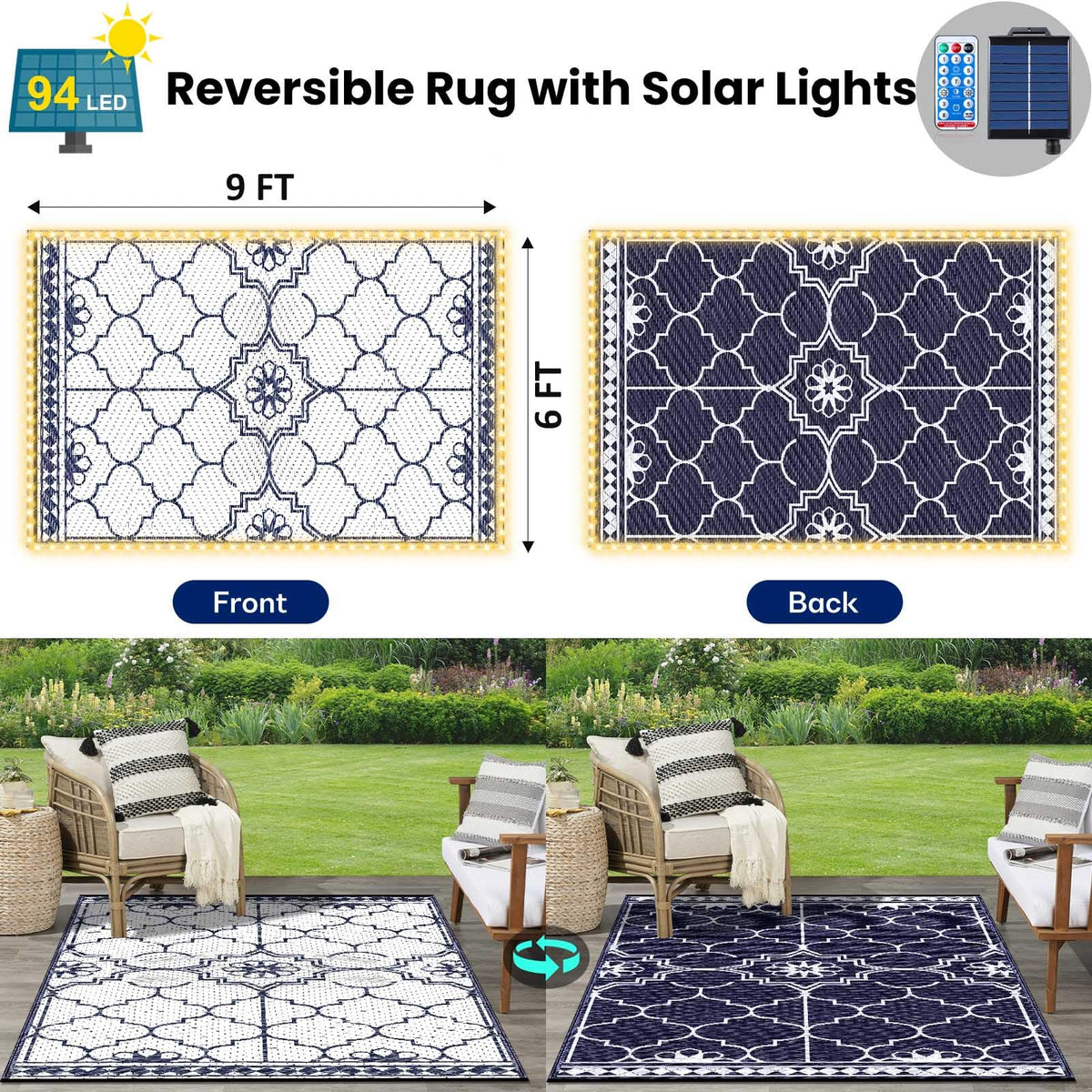 Capybland waterproof rug dries quickly after rain and splashes.