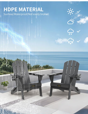 Carauci Adirondack chair supports up to 380 lbs for stable seating.