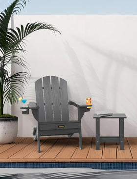 Carauci Adirondack chair designed for outdoor leisure in gardens and patios.