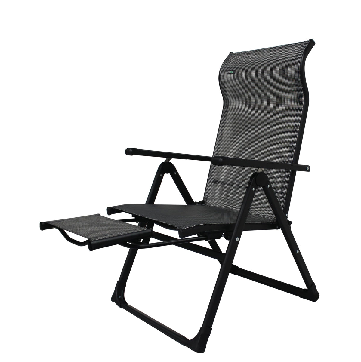 Caravan Sports Ergo+ folding chair offers durable fabric for outdoor comfort.