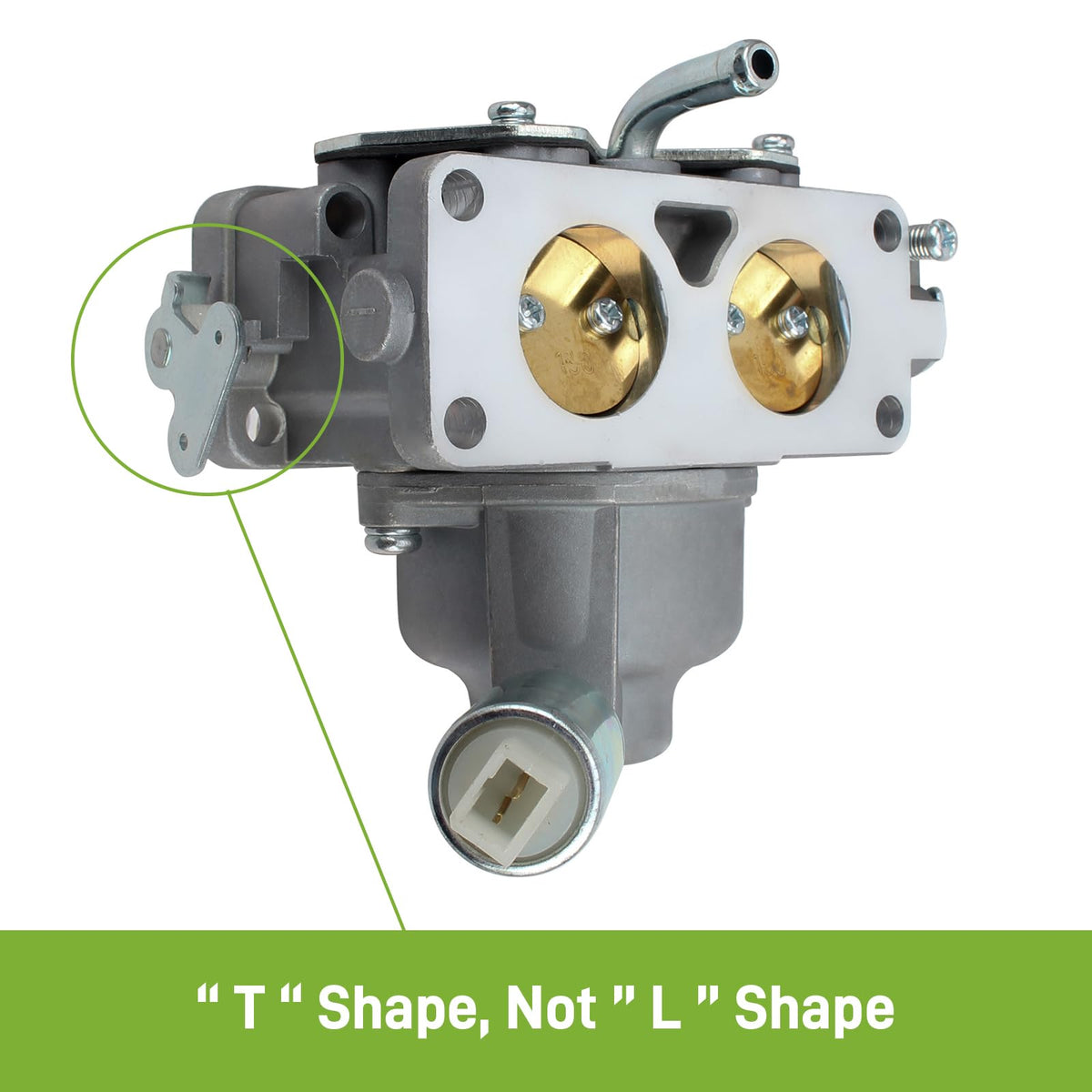 CARBBIA carburetor kit; close-up shows clamps and spark plugs for ready replacement.