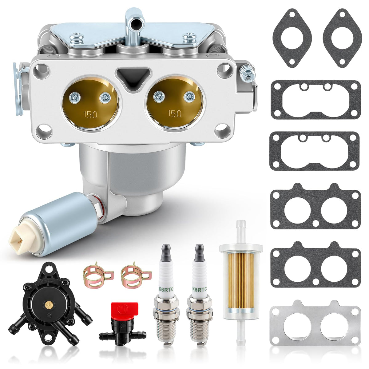 CARBBIA carburetor for lawn tractors; front view highlights easy install.