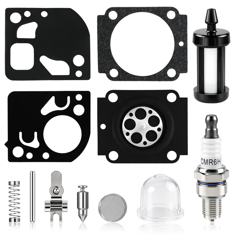 CARBBIA carburetor kit front view ready for a precise rebuild