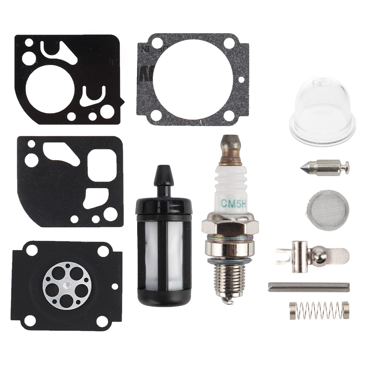 CARBBIA carburetor kit gaskets laid out for a tight seal
