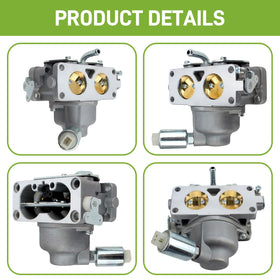 CARBBIA carburetor with gasket; side view shows reliable fuel pump and filter integration.
