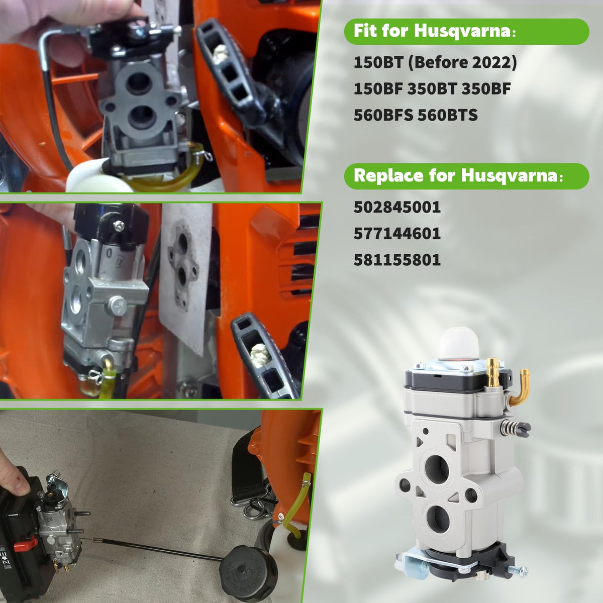 Carbhub air filter paired with carburetor kit ensures clean airflow