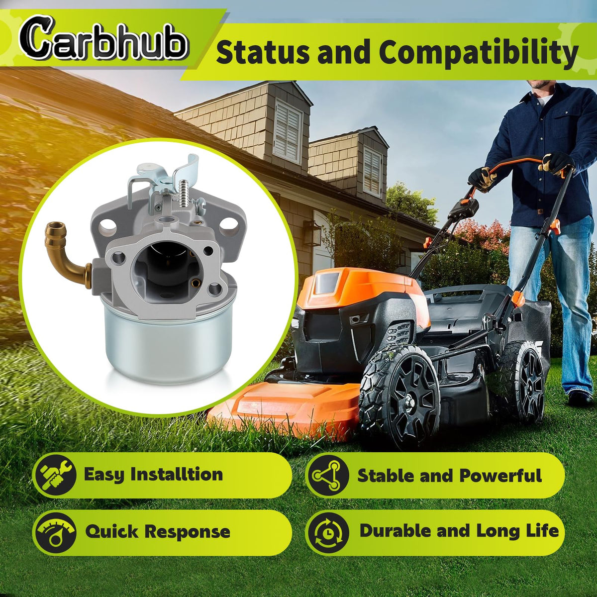Carbhub carburetor engine compatibility with 5.5hp Intek engines.