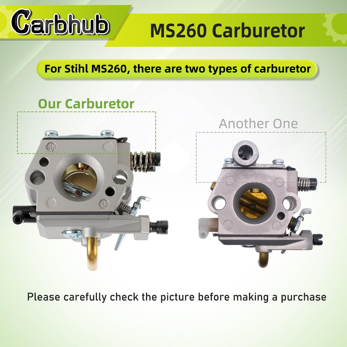 Close look at Carbhub Stihl carburetor body for precise fit