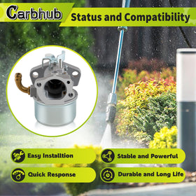 Carbhub carburetor top view shows precise mounting and airflow alignment.
