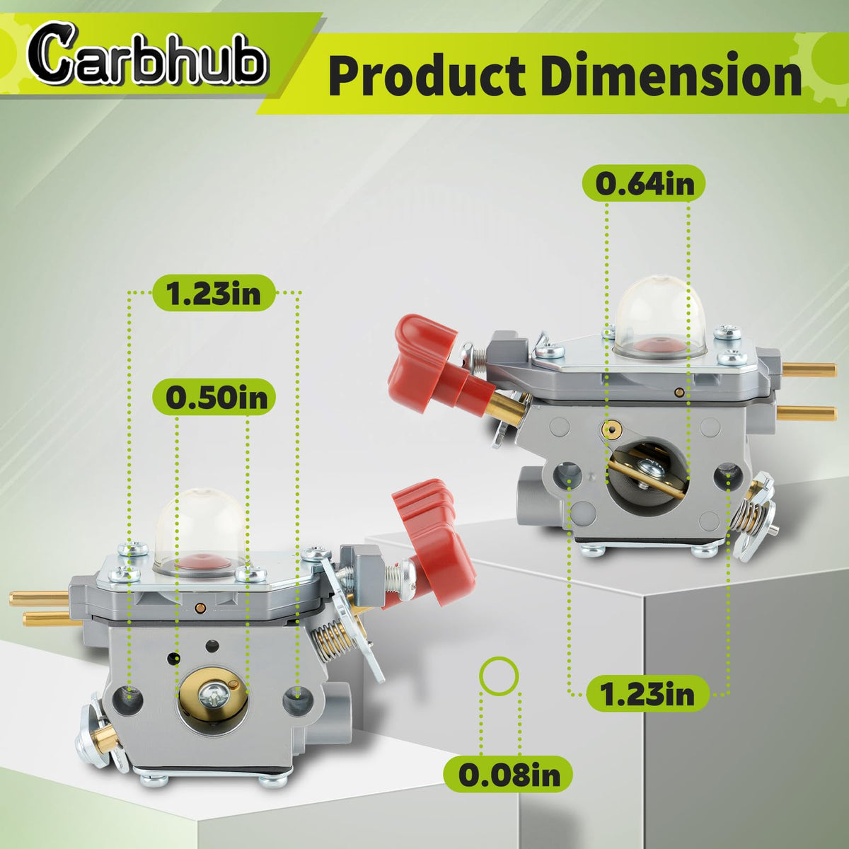 Carbhub engine-ready carburetor mounted on a mower