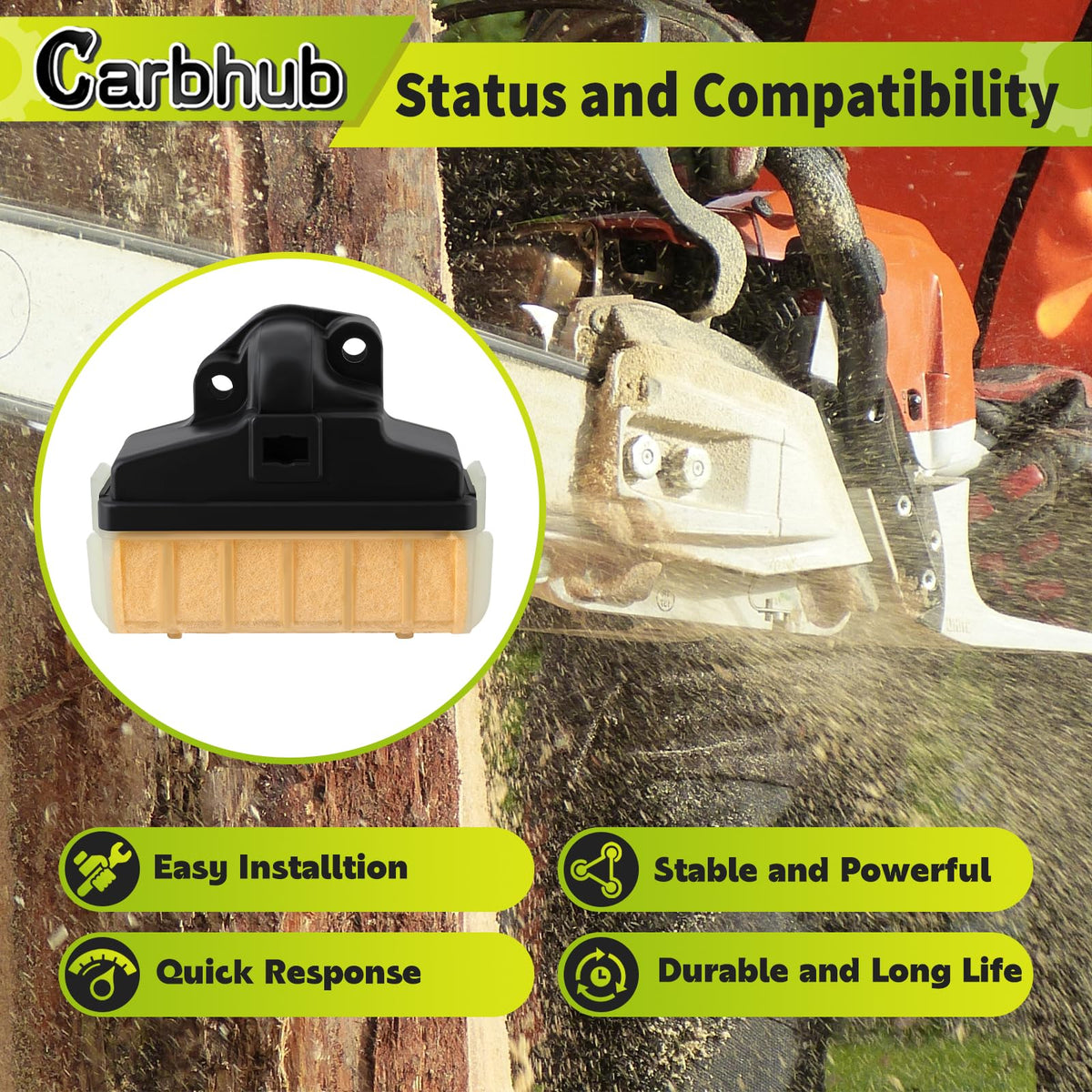 Carbhub fuel hose line kit for STIHL chainsaw ensures smooth fuel flow.