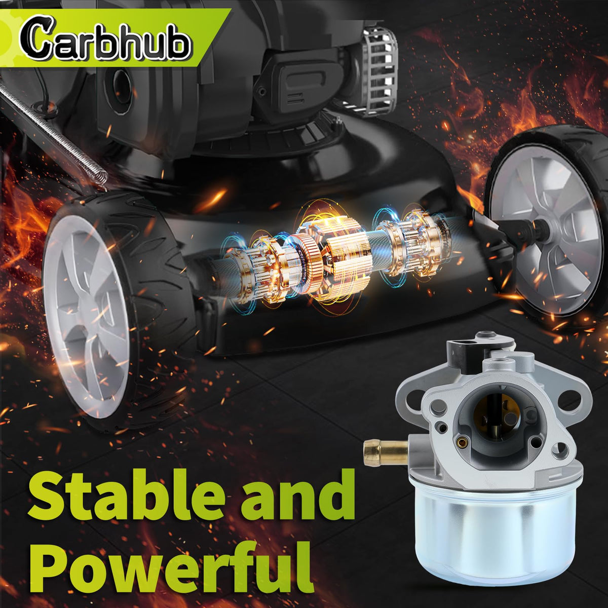 Carbhub Husqvarna carburetor packaging image shows replacement kit contents
