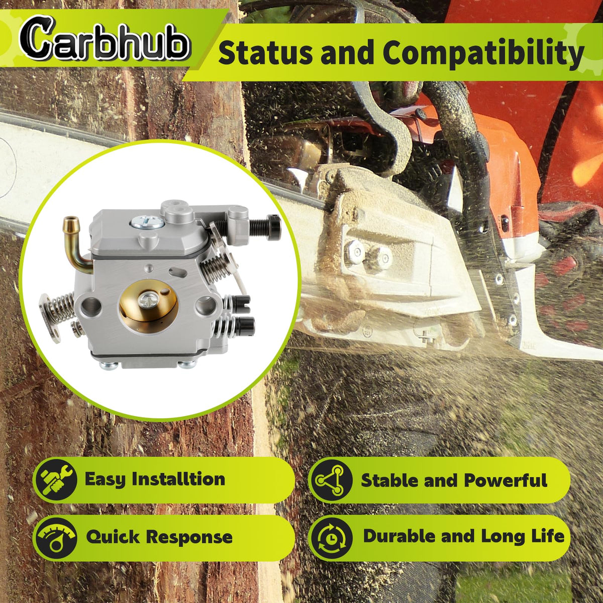 Carbhub MS200 air filter improves filtration and engine longevity.
