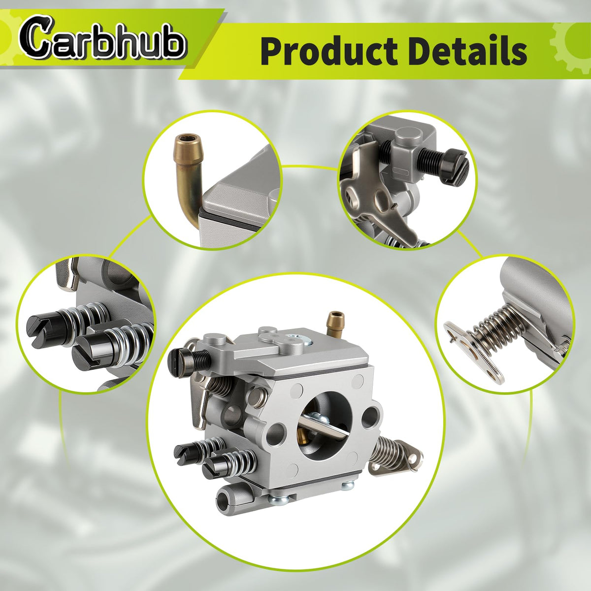 Carbhub MS200 spark plug for smooth starting and combustion.
