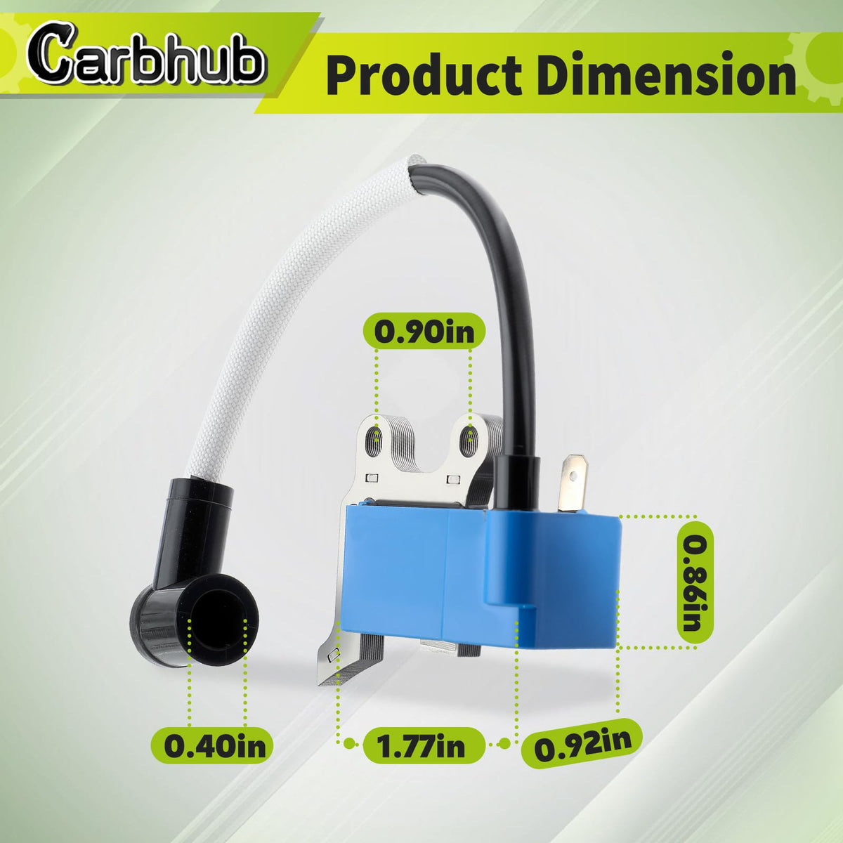 Carbhub spark plug included for easy replacement.