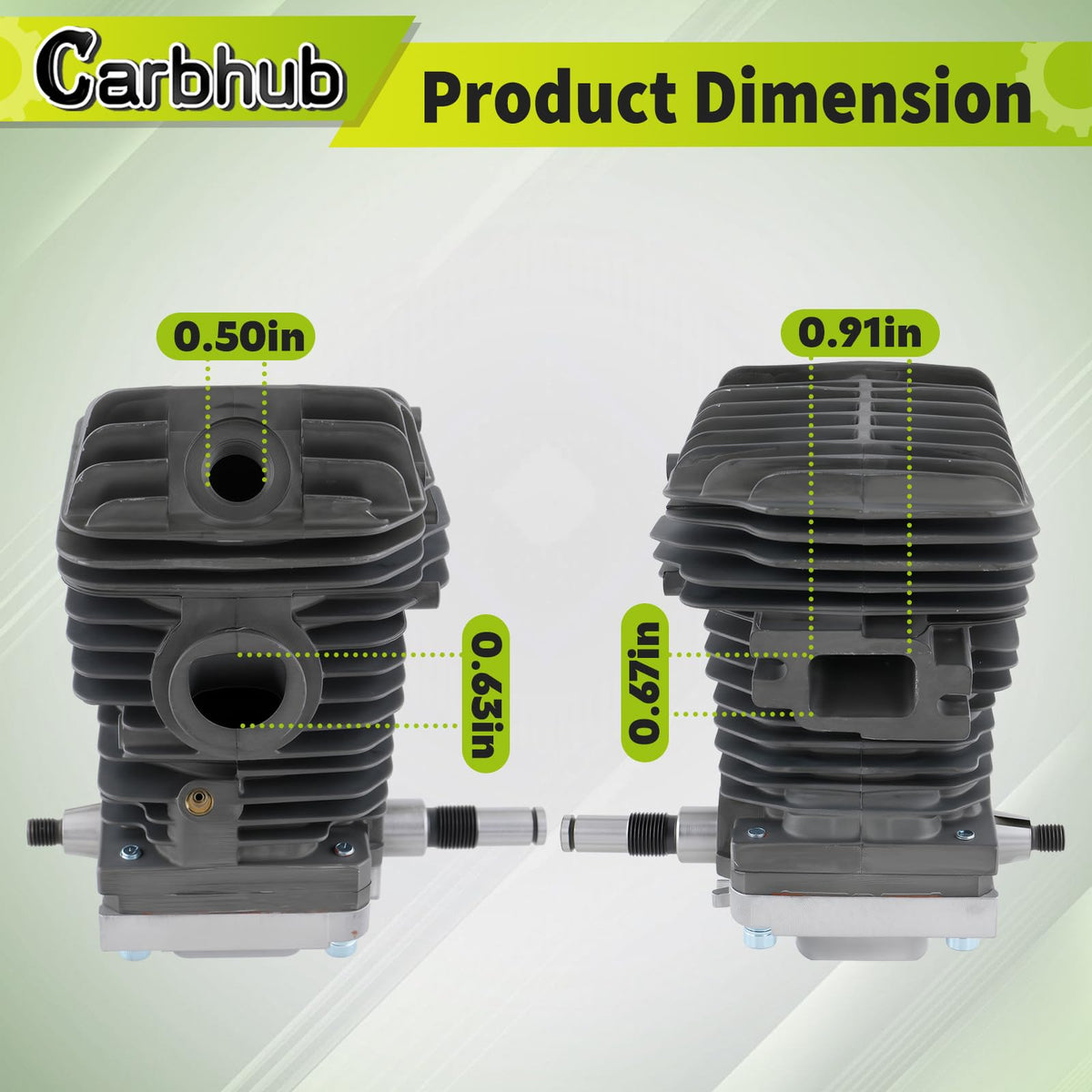 Carbhub spark plug included with cylinder kit for easy setup