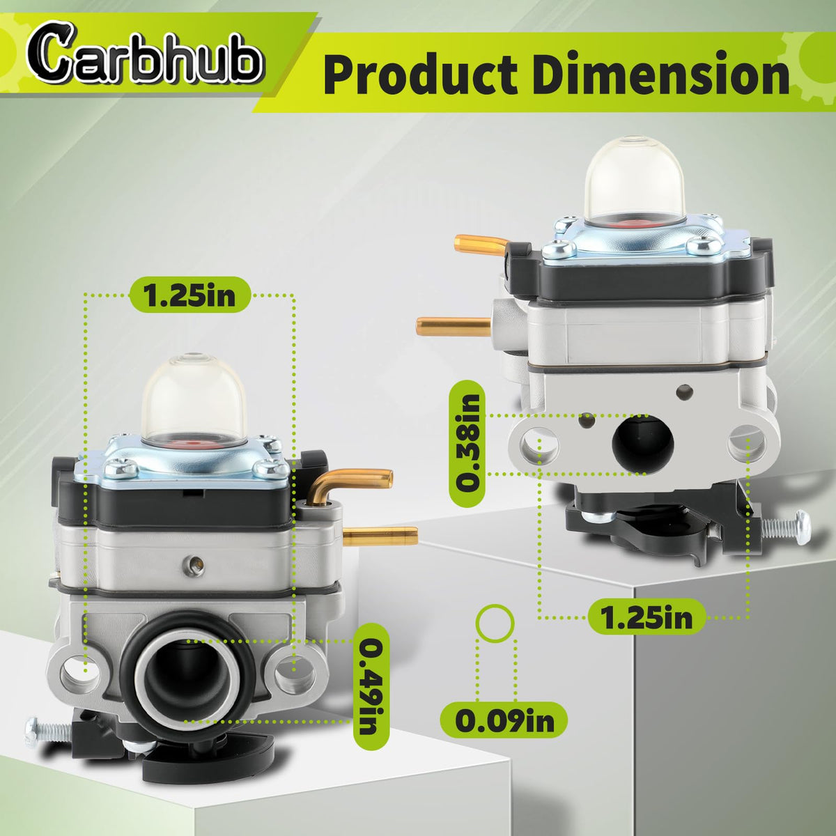 Carbhub spark plug supports reliable ignition and run quality.