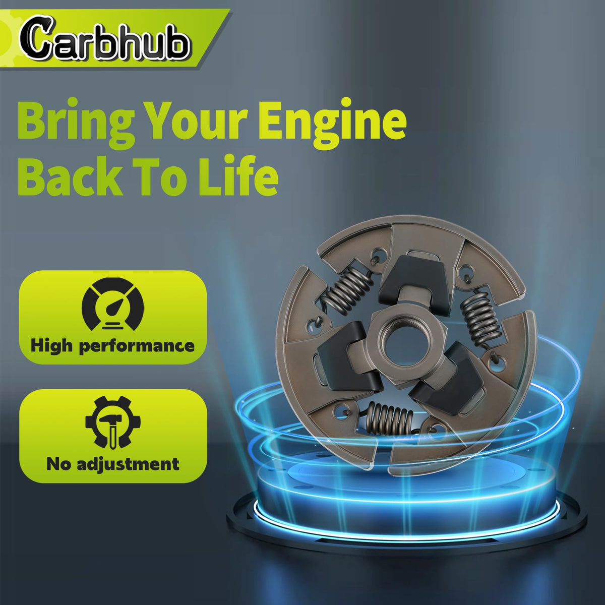 Carbhub in-use view, ready-to-install kit for Stihl chainsaw service.