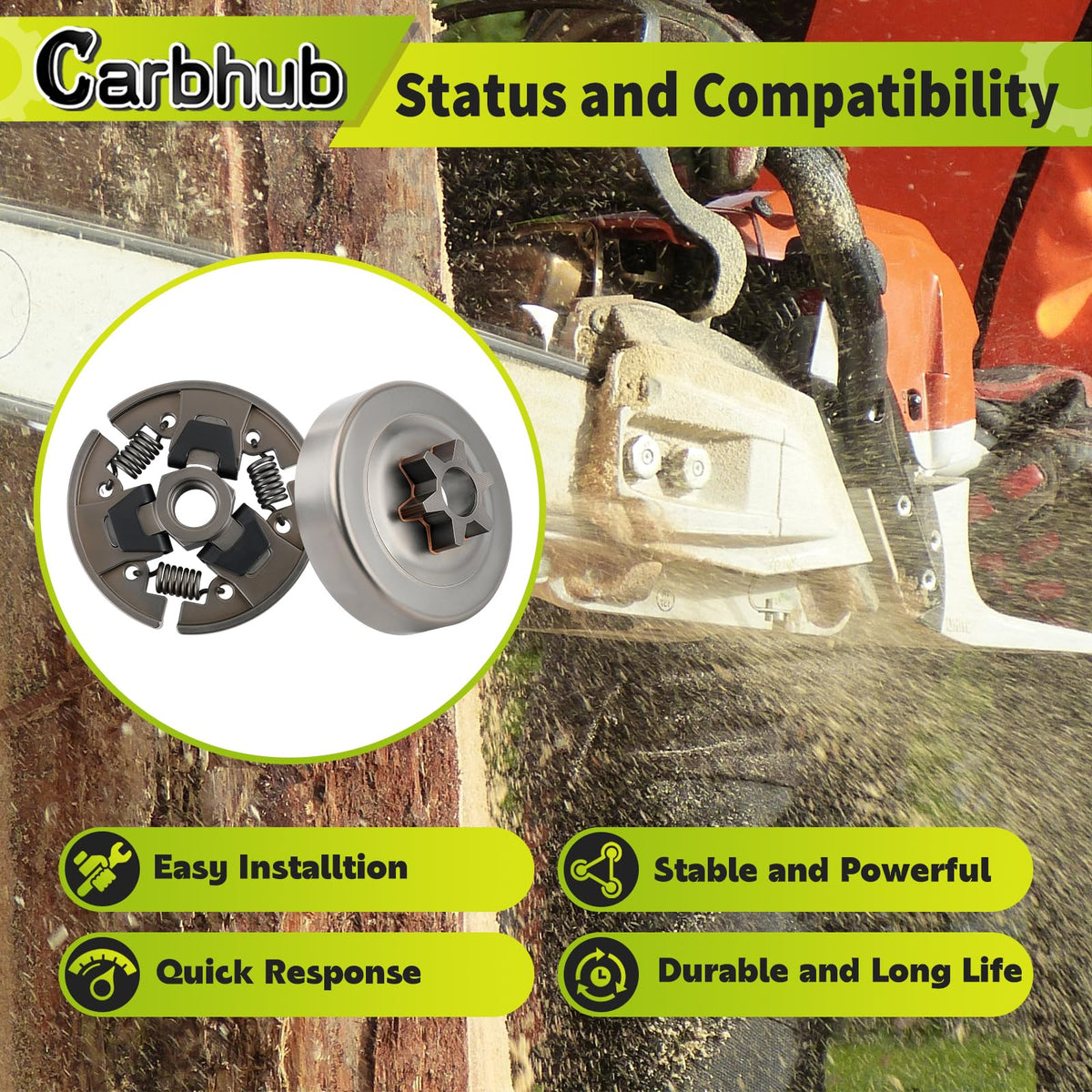 Carbhub worm gear for Stihl, replacement part to restore smooth engagement.