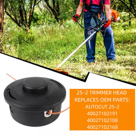 Carburionix 25-2 dual-line head designed for mowing and thinning tasks.