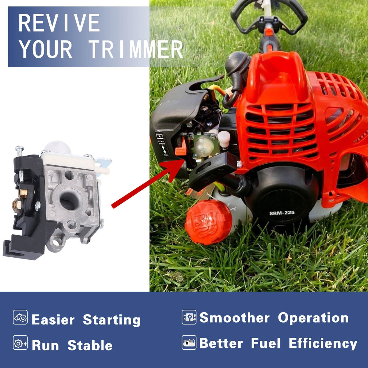 Carburionix Echo trimmer parts pack enables quick maintenance.