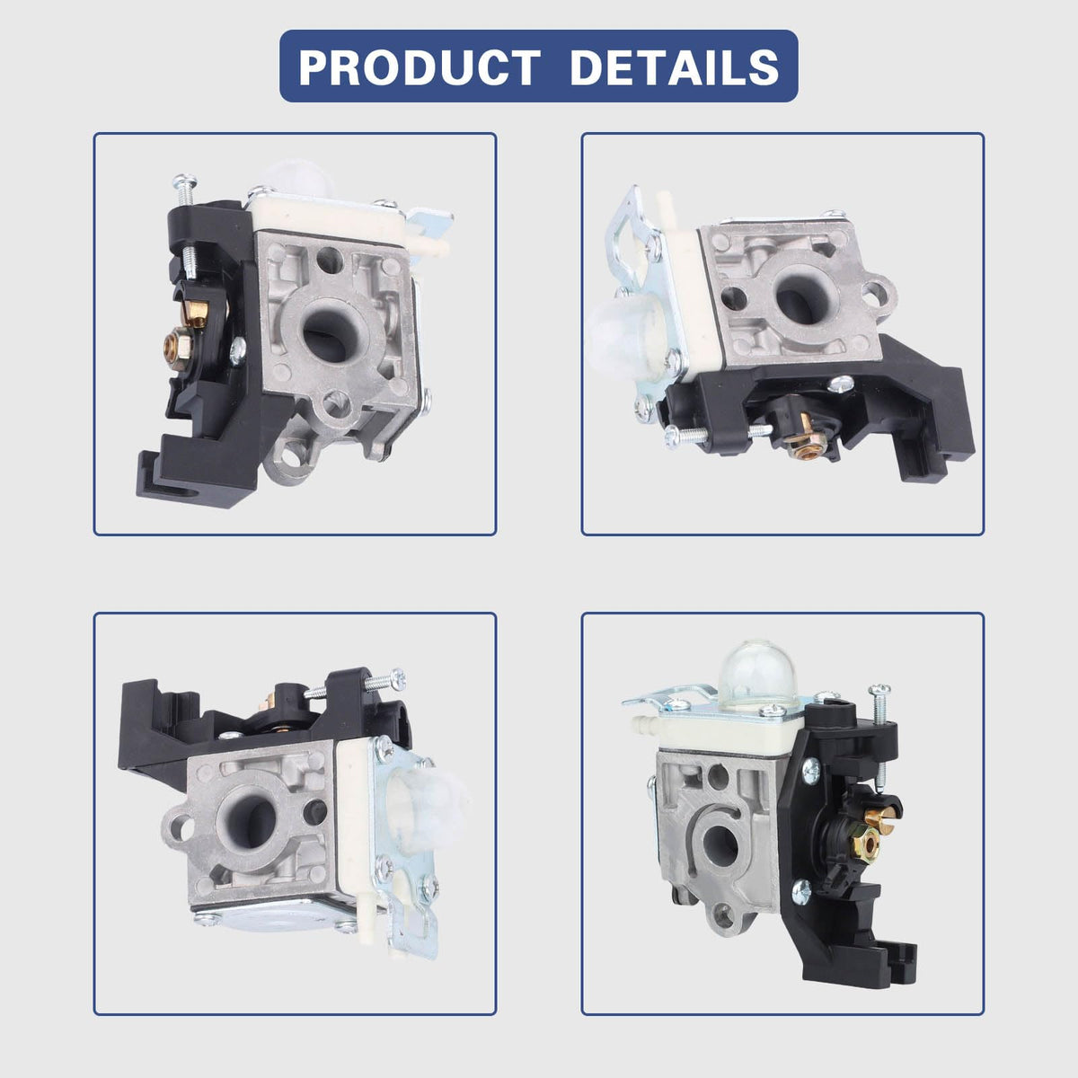 Carburionix product packaging image highlights all included SRM225 carburetor kit components.