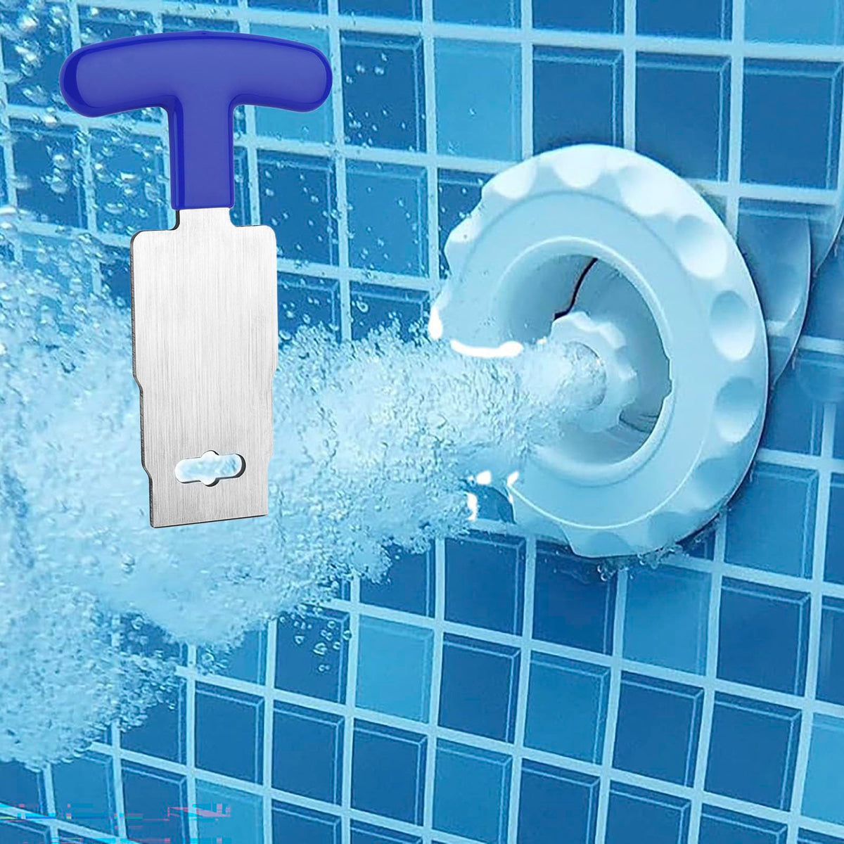 Card Holder eyeball seat removal tool in stainless steel for durable pool maintenance