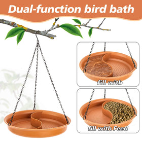 Close-up of CARGEN bird bath stainless steel chain detail