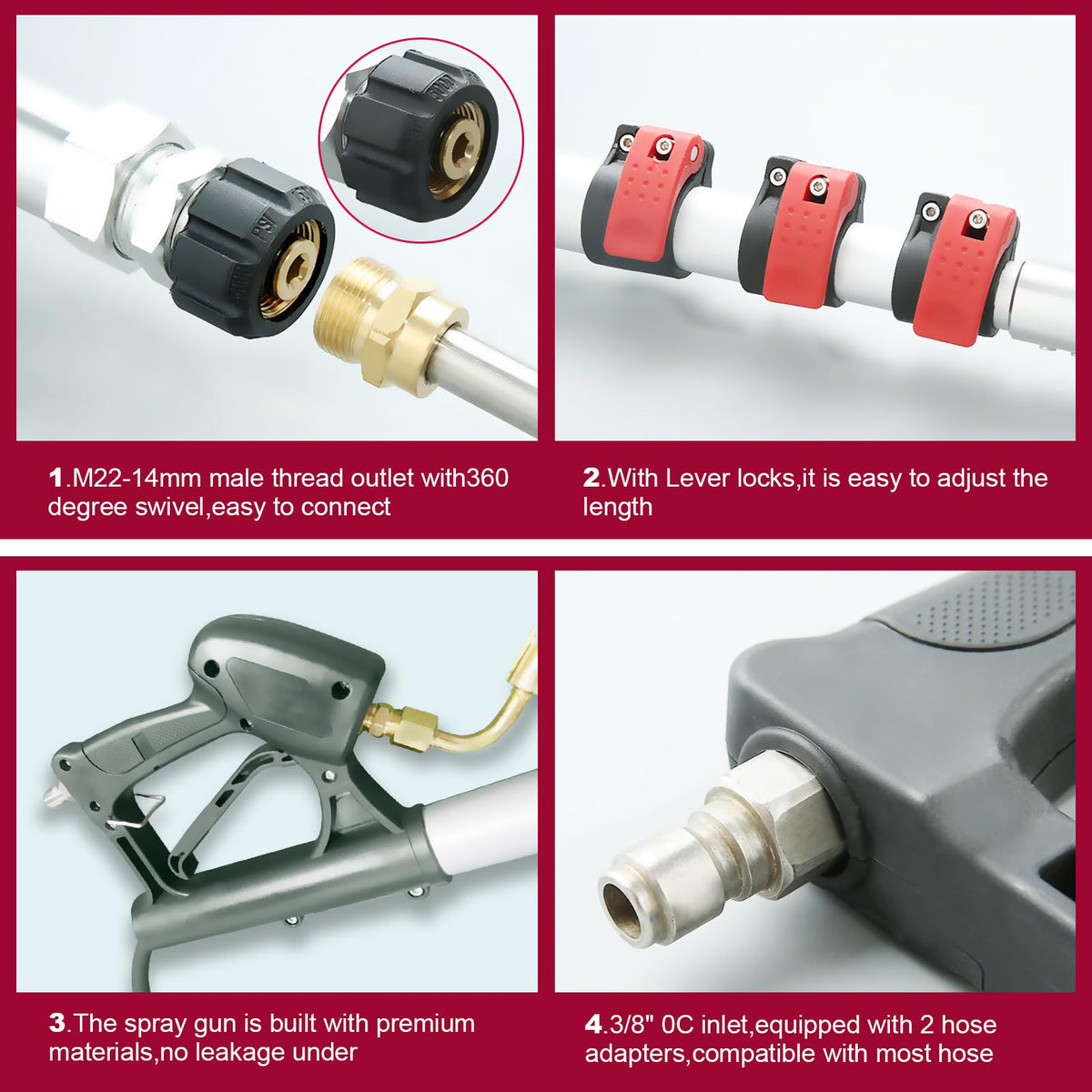 Carivia extension wand with 15-degree nozzle delivers angled cleaning precision.