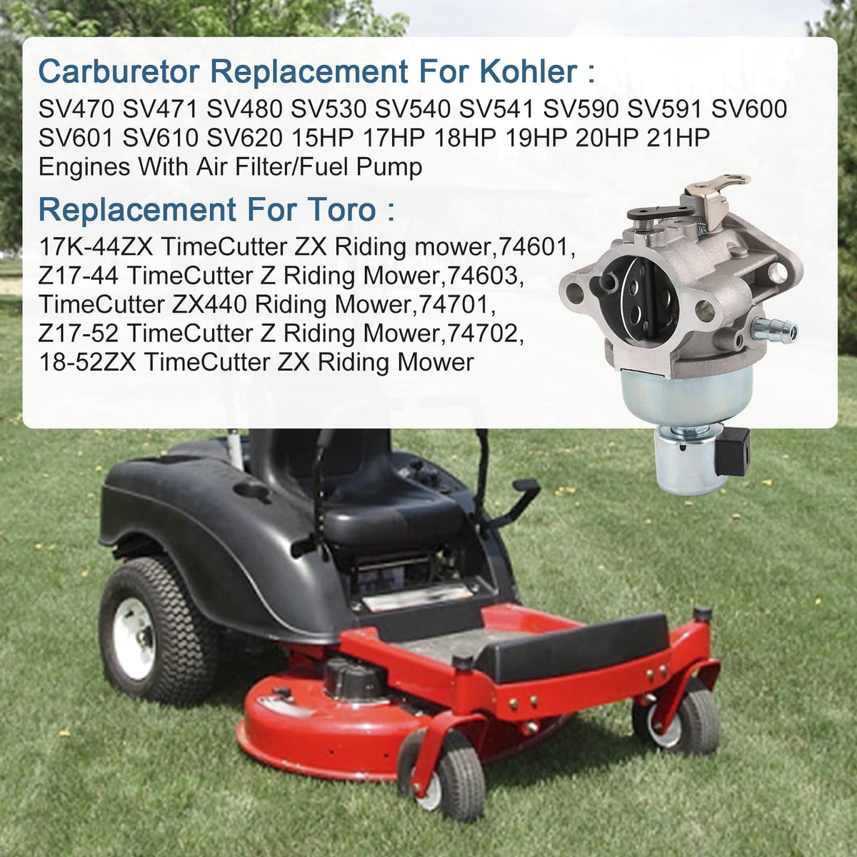 CARMOCAR air filter 20-083-02-S improves intake for Kohler engines