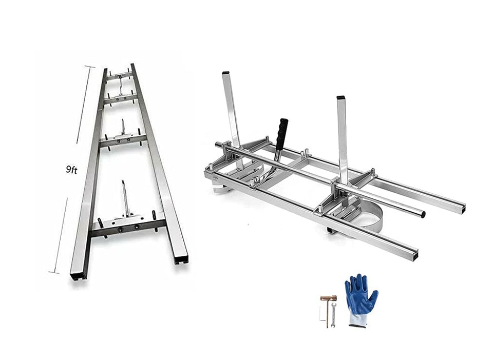Carmyra 36in portable chainsaw mill for precise, straight cuts.