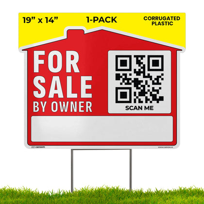 Caroom 19x14 sign front view improves curb appeal for buyers.