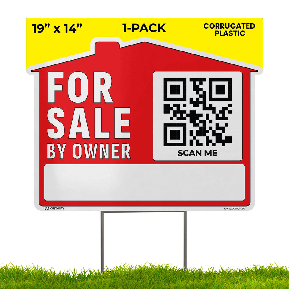 Caroom 19x14 sign front view improves curb appeal for buyers.