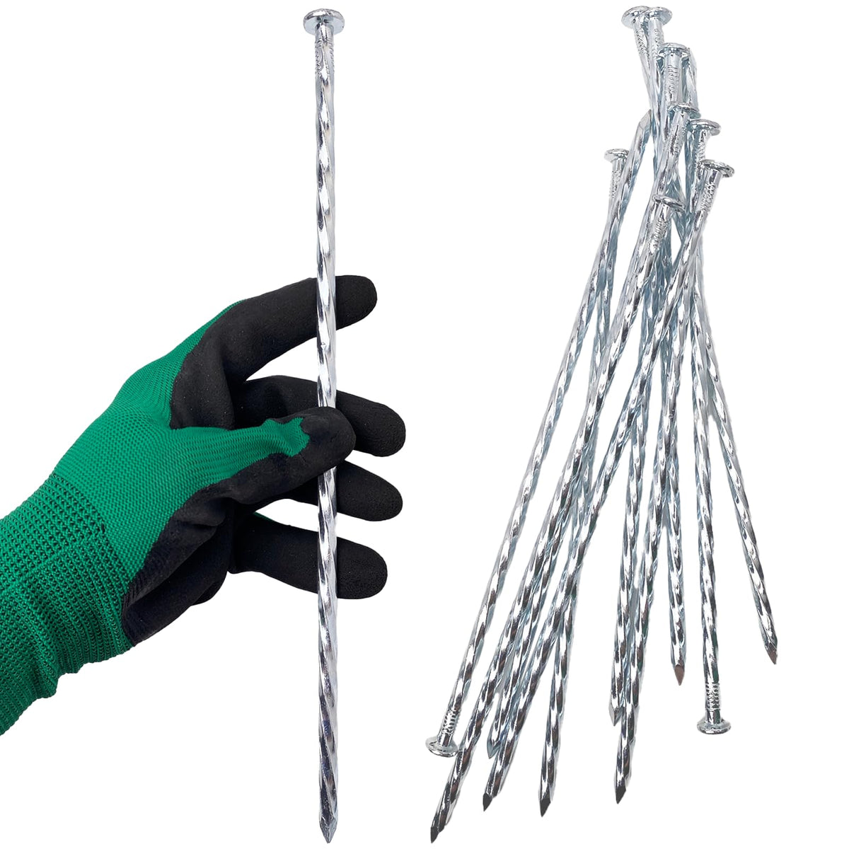 CAROYINO artificial-turf stakes spiral-top for strong edging grip