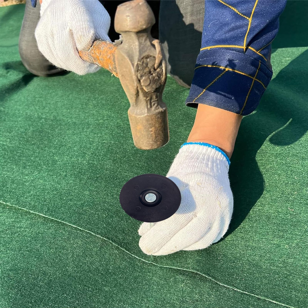 CAROYINO weed barrier stakes spiral secure fabric underlay for weed control