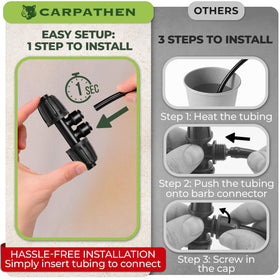 Carpathen 1/2 to 1/4 inch barbs simplify converting layouts for drip systems.