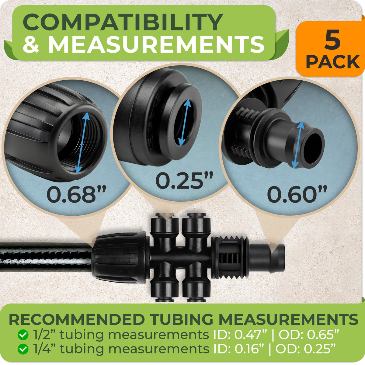 Carpathen quick-lock barbed fittings enable tool-free installation for DIY irrigation projects.