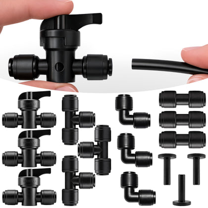Carpathen tee connector for 1/4 inch tubing enabling flexible irrigation layouts