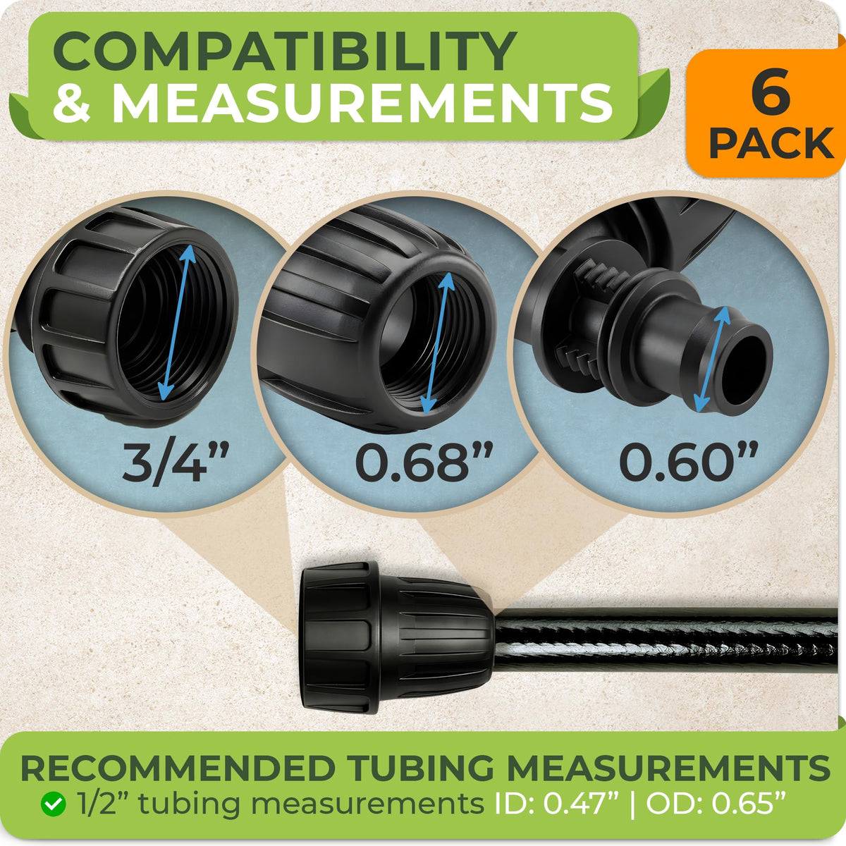 Carpathen faucet to tubing adapter demonstrating quick, tool-free installation for DIY irrigation.