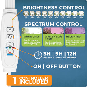 Carpathen full-spectrum LED highlights with blue red spectrum for healthy growth.