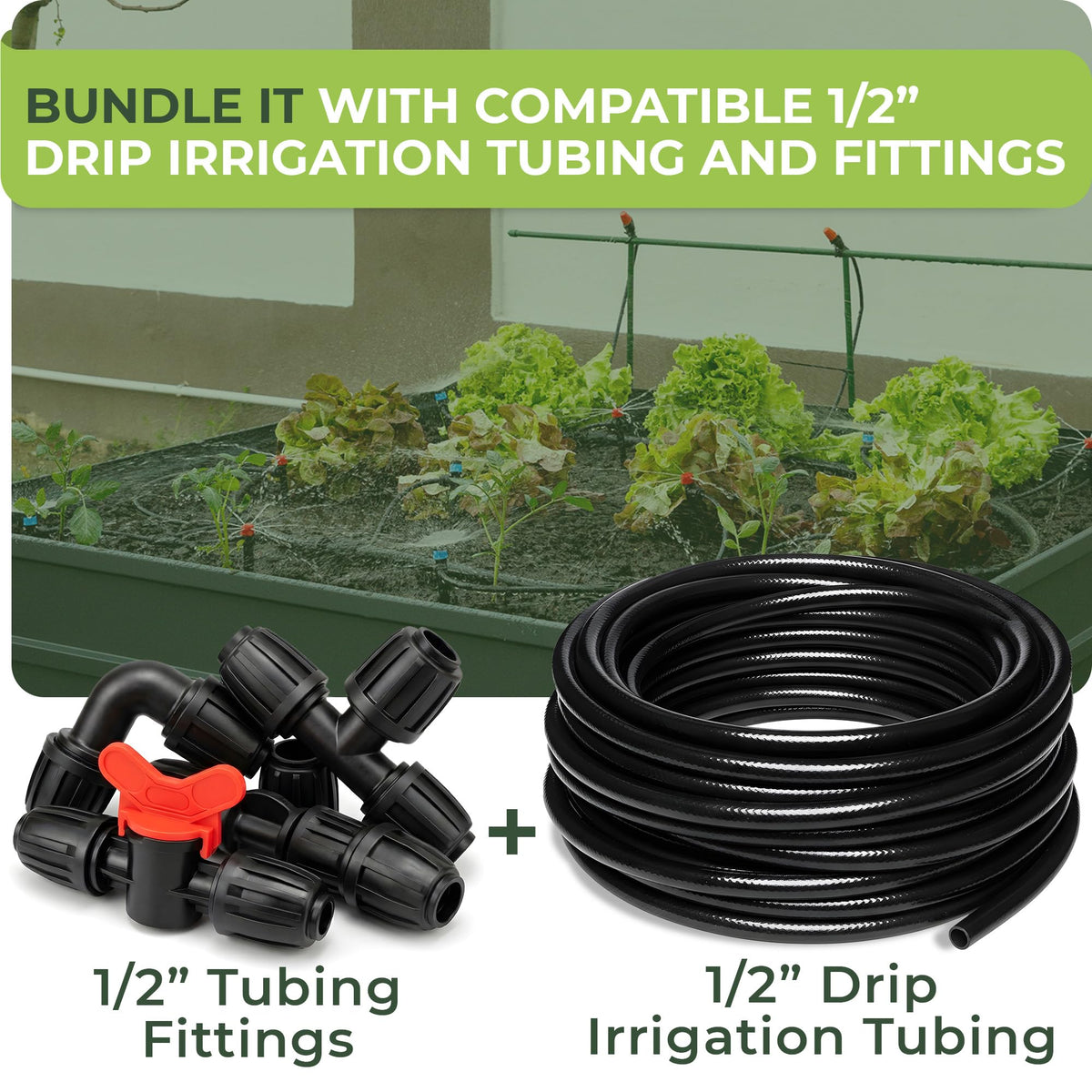 Carpathen garden irrigation splitters simplify expanding to multiple zones.