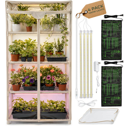Carpathen indoor greenhouse setup ideal for compact spaces and year-round growing.