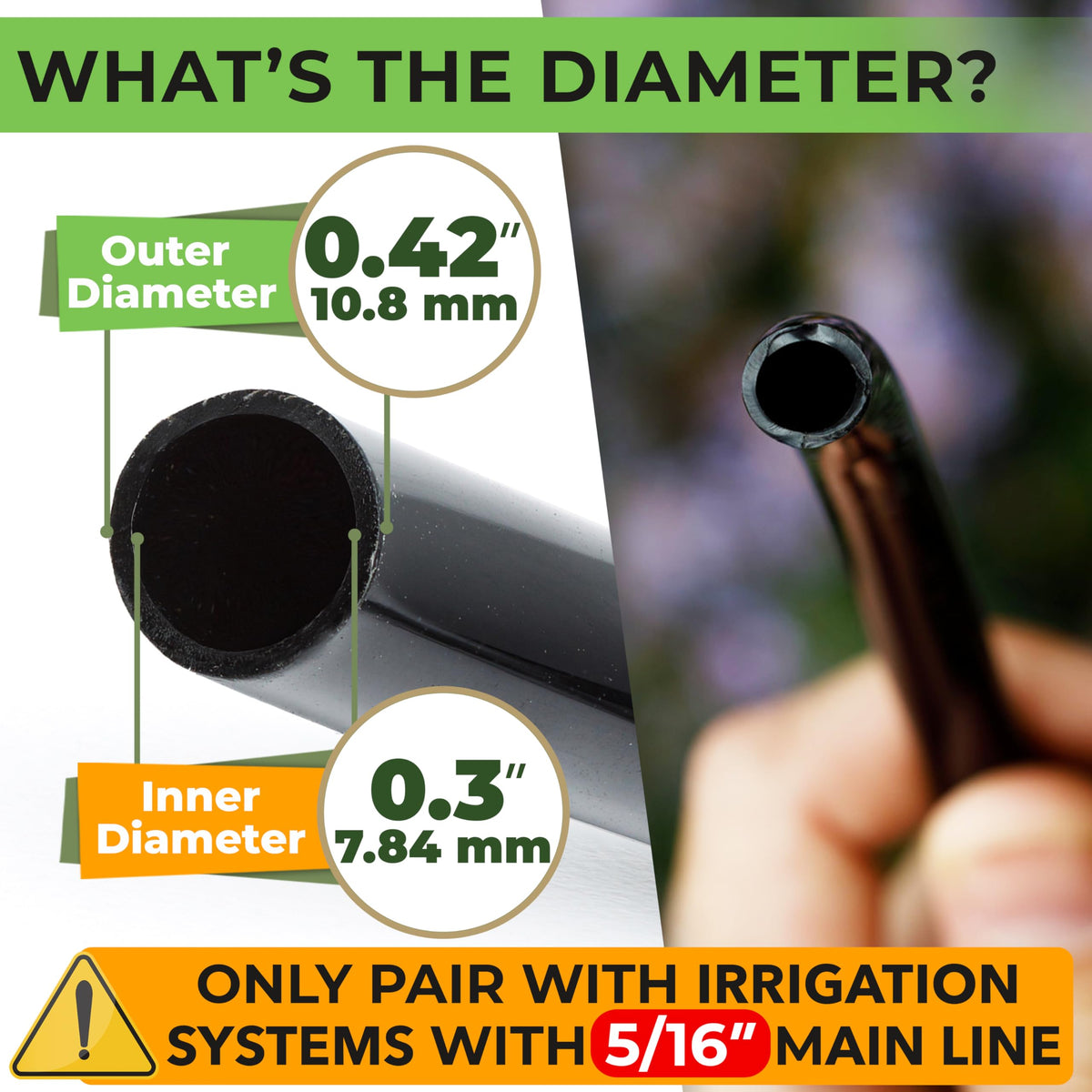 CARPATHEN irrigation tube cut-to-length for easy DIY installation